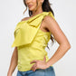 One Shoulder Bow Tie Detail Fitted Top